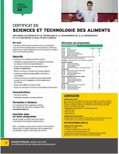 Ce programme vous permet d'acquérir des connaissances de pointe dans le secteur de la transformation des aliments et de décrocher un emploi ou de progresser dans votre pratique professionnelle. Image non trouvée