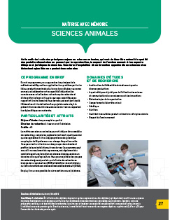 Cette maîtrise traite des principaux enjeux en sciences animales, qui vont du bien-être animal à la qualité des produits alimentaires en passant par la reproduction, le respect de l’environnement et les aspects éthiques et juridiques du domaine. Vous ferez l’acquisition d’une formation approfondie en sciences et en biotechnologies liées aux productions animales. Image non trouvée
