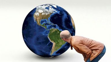 Globe et homme